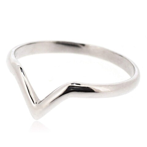 SOVATS V Chevron Thumb Ring For Women 925 Sterling Silver Rhodium Plated - Simple, Stylish &amp;Trendy Nickel Free Ring, Size 9