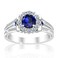 Belinda Jewelz - Gemstone Bridal Engagement Ring, 925 Sterling Silver Rings for Women, Rings for Women with Prong-Set 0.75 Cts 6mm Round Created Blue Sapphire and White Cubic Zirconia Stones, Size 6