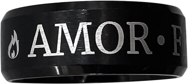 STOIC STORE UK Amor Fati Ring - Stoic Ring Stainless Steel Ring with Wrapped Text &ndash; Men&rsquo;s Rings Women for Daily Stoic Practice and Meditations EDC (US 08)