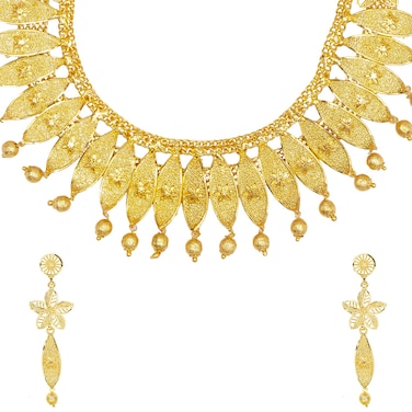 Bodha Traditional Gold Plated Designer Stylish Traditonal Bridal Jewellery Necklace Set for Women (SJ_2948)