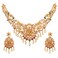 TARINIKA Antique Gold Plated Samaira Short Necklace Set with Floral Design - Indian Jewelry Sets for Women   Perfect for Ethnic Occasions   Traditional south Indian necklace   1 Year Warranty*