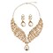 Hamer Collar Costume Jewelry Crystal Choker Pendant Statement Chain Charm Necklace and Earrings Sets Women (5#)