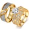 ringheart Couple Rings Matching Ring 1.5ct CZ Gold Plated Women Wedding Ring Sets for Him and Her His Her Ring Sets