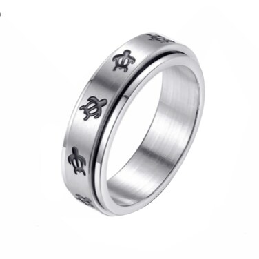 CSIYANJRY99 Cute Turtle Relieving Stress Anxiety Ring Inspirational Turtle Spinner Ring for Women Men (6)