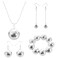 Sgoeths Disco Ball Jewelry Set For Women Men 1970s Disco Ball Earrings Disco Party Necklaces Disco Balls Costume Bracelet Set (Silver)