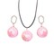 HSQYJ Sequin Pink Ball Dangle Earrings Necklaces Set Disco Ball Drop Earrings Necklace Classic Dance Party jewelry for Women Costume Accessories