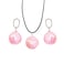 HSQYJ Sequin Pink Ball Dangle Earrings Necklaces Set Disco Ball Drop Earrings Necklace Classic Dance Party jewelry for Women Costume Accessories