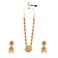 Mirraw Red &amp; Green Stone Studded Temple Jewellery Sets 1 Neckalce / 1 Pair Of Earrings