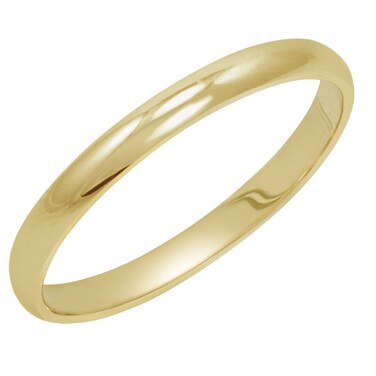 Women's 14K Yellow Gold 2mm Traditional Classic Plain Band Ring Size 4