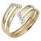 Kooljewelry 14k Two-tone Gold 12 mm Double Bypass Ring (size 6)