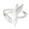 TEAMER Hummingbird Flower Open Ring Stainless Steel Adjustable Dainty Bird Flower Ring Hollow Animal Jewelry for Women (Silver)