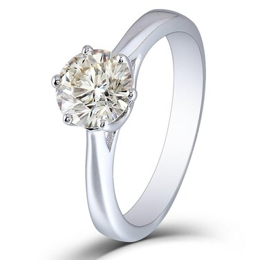DovEggs Solitaire Moissanite Engagement Ring for Women 1ct 6.5mm IJK Color Lab Created Moissanite Engagement Brilliant Anniversary Wedding Ring 14K Gold QUALITY Sterling Silver(8)