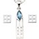 Alexander Castle Women's Jewelry Set 925 Sterling Silver Charles Rennie Mackintosh Blue Topaz Necklace and Earring Set with Jewelry Gift Box