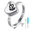 SOLOLIKE Sterling Silver Angel Wings Cremation Rings for Ashes: Music Urn Jewelry for Women - Heart Ashes Keepsake Memorial Jewelry Gifts for A Loss of Loved Ones