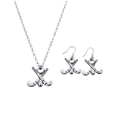 Infinity Collection Field Hockey Jewelry Set, Field Hockey Earrings and Charm Necklace, Gift forl Field Hockey Players, Moms and Coaches, Field Hockey Team Gifts