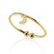 namana Dainty Rings for Women with Cubic Zirconia. Open Gold Ring with a Moon Crescent Motif. Adjustable Gold Rings for Women in 14ct Gold Plated. Moon Ring Set with Zirconia.