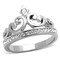 Marimor Jewelry Princess Royalty Crystal Crown Silver Stainless Steel Fashion Ring Women&#39;s Size 8