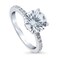 BERRICLE Sterling Silver Solitaire Wedding Engagement Rings 2.7 Carat Round Cut Cubic Zirconia CZ Hidden Halo Promise Ring for Women, Rhodium Plated Size 6
