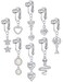 Akeoqi 8PCS Fake Belly Ring Clip on Belly Button Rings Heart CZ Star Snake Evil Eye Flower Devil Non Piercing Dangling Navel Ring Jewelry Set For Women Silver Tone