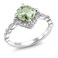 Gem Stone King 7MM Cushion Cut Gemstone Birthstone and White Moissanite Solitaire Engagement Ring For Women   925 Sterling Silver   Available in Size 5, 6, 7, 8, 9