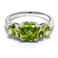 Gem Stone King 925 Sterling Silver Green Peridot 3 Stone Engagement Ring For Women (3.45 Cttw, Gemstone August Birthstone, Cushion 8MM, Size 8)
