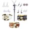 HJYZY 10 pcs Retro Triangle Wings Lightning Magic Hat Glasses Earring Set Magic Wand Pendant Necklace Deathly Hallows and Owls Charm with Black Leather Braid and Rope Bracelet