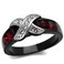 Marimor Jewelry 1.50 Carat Red and Clear Cubic Zirconia Black Stainless Steel Fashion Ring Women's Size 8