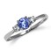 Silvershake Petite Genuine Tanzanite and White Sapphire 925 Sterling Silver Ring Size 7