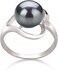 Sadie Black 9-10mm AA Quality Freshwater 925 Sterling Silver Cultured Pearl Ring For Women - Size-6