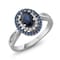 Gem Stone King 925 Sterling Silver Blue Sapphire Engagement Ring For Women (1.60 Ct Oval Gemstone Birthstone) (Size 9)