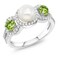 Gem Stone King 925 Sterling Silver Cultured Freshwater Pearl and Green Peridot Ring For Women (1.40 Cttw, Gemstone Birthstone, Available In Size 5, 6, 7, 8, 9)