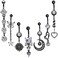 NASAMA 14G Stainless Steel Belly Button Rings for Women CZ Navel Body Piercing Jewelry (Black)