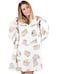 Pusheen Womens Wearable Blanket   Ladies Tabby Cat with Hearts All Over Print Fleece Hoodie   Cute Snuggle Hooded Pullover