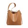 Cow Leather Designer Handbags for Women Bucket Bags for Women Tote Bucket Purse Shoulder Hobo Bags (Brown)