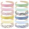 Wecoe 12pcs Headbands for Women Plain Headbands Flower Headbands Floral Headbands Checked Plaid Printed Headbands Y2K Summer Headbands Women Girls Diy Costume Accessories Diademas Coreanas Para Mujer