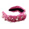 Knotted Pearl Headbands for Women Hot Pink Wide Top Rhinestone Headband Jeweled Headbands Turban Hairband Hair Accessories for Women Girls