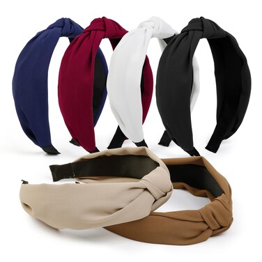 WOVOWOVO Knotted Headbands for Women Girls Top Knot Headband Fashion Hair Accessories 6PCS Knot Headband Cute Head Bands for Women&rsquo;s Hair