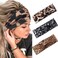 Fashband Boho Criss Cross Headbands Leopard Print Head Wraps Elastic Stretchy Hair Bands Yoga Outdoor Headwear Running Workout Headwear Head Scarfs Turban for Women Girls Pack of 3