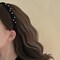 TUCEWP Black Headbands for Women Girls Pearl Velvet Headbands Non Slip Soft Thick Padded Headband Vintage Fall Turban Headband No Teeth Head Bands Hoops Headwear Fashion Styling Tools Accessories