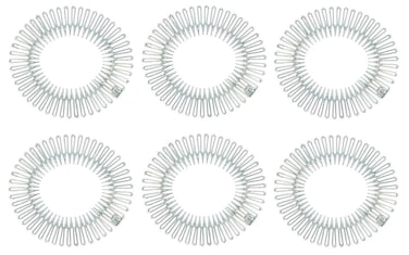 Fodattm 6PCS Women Lady Stretch Flexible Plastic Full Circle Hair Comb Headband Hair Hoop Hair Clip Spring Head Band with Deep Teeth (Clear)