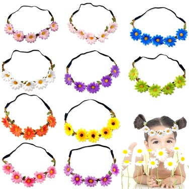 RONYOUNG 10PCS Multicolor Lady Girl Fashion Flower Crown Floral Garland Headbands for Festival Wedding Party