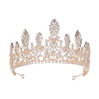 S SNUOY Crowns for Women Crystal Gold Crown Birthday Tiaras and Crowns for Women Handmade Headpiece for Wedding Prom Party Hair Accessories