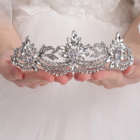 fxmimior Silver Rhinestones Crowns for Women Crowns and Tiaras Hair Accessories for Wedding Prom Bridal Party Halloween Costume Christmas Gifts
