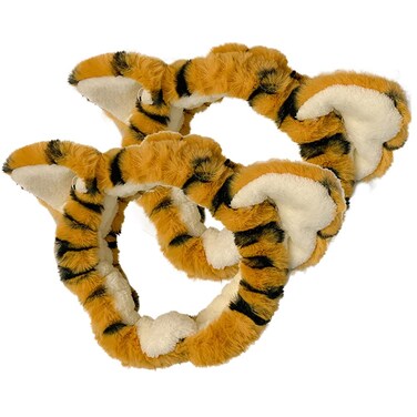 luzen 2Pcs Lovely Tiger Print Headbands Soft Plush Washing Face Facial Mask Skincare Makeup Hair Bands Elastic Spa Shower Yoga Sports Headband Headwraps Hair Accessories for Women and Girls