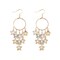 Bohemian Dainty Colorful Chandelier Tassel Flower Dangle Earrings Elegant Fairy Flowers Hoop Earrings Long Flower Tassel Drop Earrings for Women