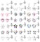 YADOCA 21Pairs Hypoallergenic Surgical Steel Stud Earrings For Women Girls Tiny Cute CZ Pearl Heart Moon Star Butterfly Flower Earrings Studs Set Piercing Jewelry Gift