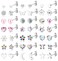 YADOCA 21Pairs Hypoallergenic Surgical Steel Stud Earrings For Women Girls Tiny Cute CZ Pearl Heart Moon Star Butterfly Flower Earrings Studs Set Piercing Jewelry Gift
