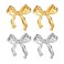Gold Silvery Bow Earrings for Women Ribbon Bow Stud Earrings Cute Bowknot Earrings Christmas Birthday Jewelry Gift