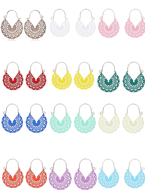 12 pairs of colorful cutout boho cutout pattern bohemia earrings for women hanging dangling fashion set boho DIY lightweight women&#39;s earrings candy color earrings