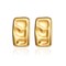 CETVLY Hammered Gold Plated Stainless Steel Rectangle Ear Stud Earrings for Women Unisex,Chunky Geometric Square Large Earrings,Statement Texture Earrings Tarnish Free Trendy Minimalist Jewelry